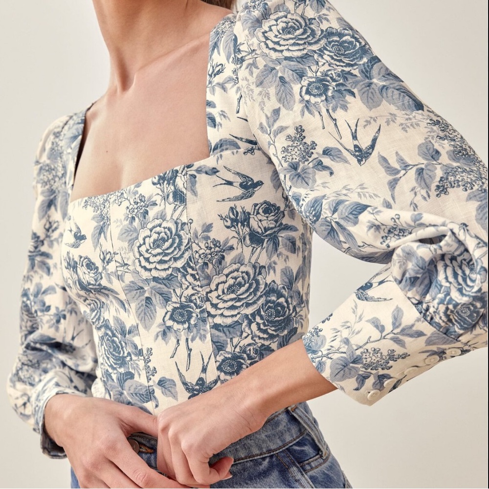 Reformation Stilton Linen Top